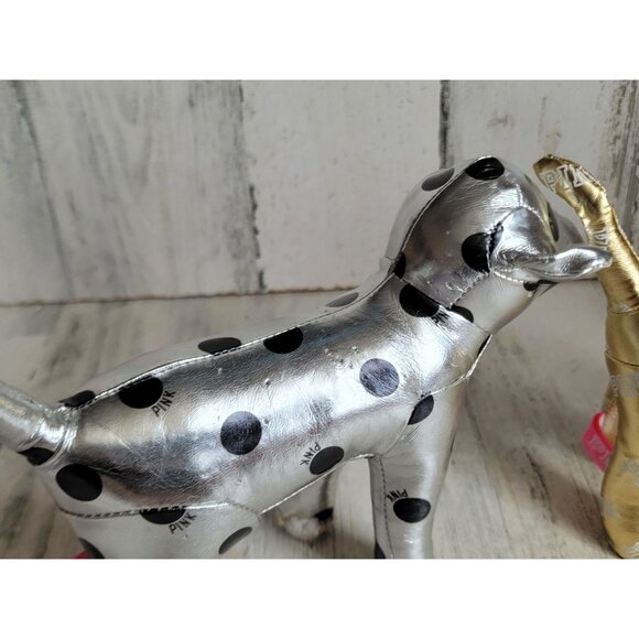 Victoria's Secret metallic gold dog plush set decor collectible polka dot - Picture 4 of 10